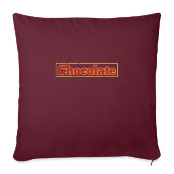 Chocolat Cacao Sucré - Housse de coussin décorative 45 x 45 cm - bordeaux - Devant