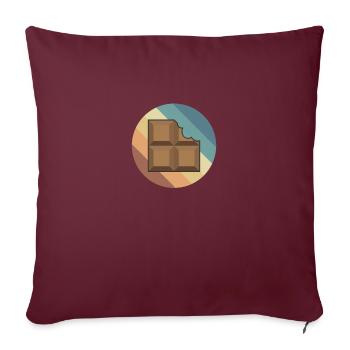 Tafel Schokolade Süßigkeit Kakao - Sofakissenbezug 45 x 45 cm - Burgunderrot - Vorne