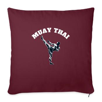 Conception de coup de pied de Muay Thai - Housse de coussin décorative 45 x 45 cm - bordeaux - Devant