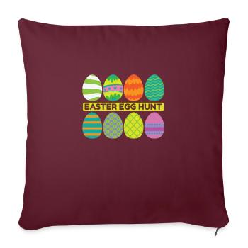 Chasse aux œufs de Pâques Début du printemps - Housse de coussin décorative 45 x 45 cm - bordeaux - Devant
