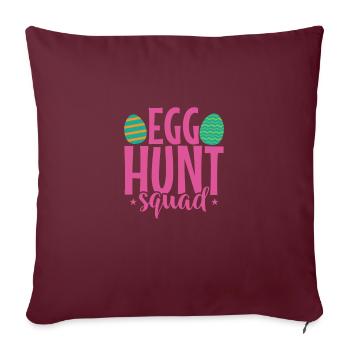 Egg Hunt Squad Oeufs de Pâques colorés - Housse de coussin décorative 45 x 45 cm - bordeaux - Devant