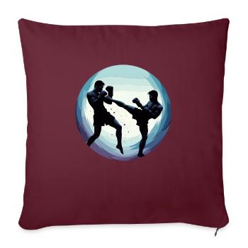 Muay Thai Kämpfer - Sofakissenbezug 45 x 45 cm - Burgunderrot - Vorne