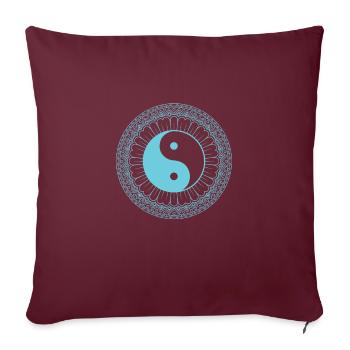 Équilibre des signes de symbole Yin et Yang - Housse de coussin décorative 45 x 45 cm - bordeaux - Devant