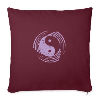 Motif Yin et Yang Symbole Signe Harmonie - Housse de coussin décorative 45 x 45 cm - bordeaux - Devant
