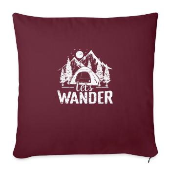 Errons en camping à la montagne - Housse de coussin décorative 45 x 45 cm - bordeaux - Devant