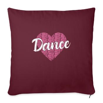 Danse Classique Coeur - Housse de coussin décorative 45 x 45 cm - bordeaux - Devant