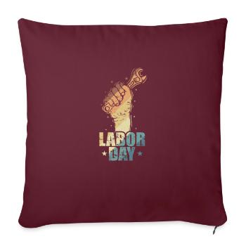 Labor Day Helden in Amerika - Sofakissenbezug 45 x 45 cm - Burgunderrot - Vorne