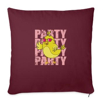 Lettrage de fête avec canari cool - Housse de coussin décorative 45 x 45 cm - bordeaux - Devant
