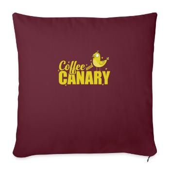Café et Canari - Housse de coussin décorative 45 x 45 cm - bordeaux - Devant
