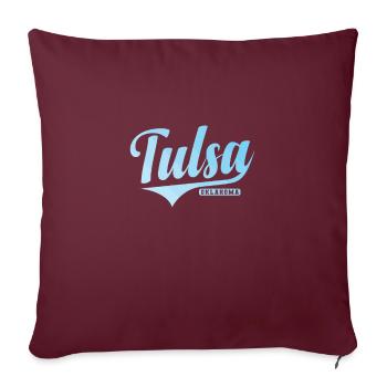 Tulsa Stadt im Bundesstaat Oklahoma - Sofakissenbezug 45 x 45 cm - Burgunderrot - Vorne
