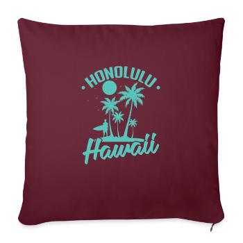 Honolulu, une ville de l’État d’Hawaï aux États-Unis - Housse de coussin décorative 45 x 45 cm - bordeaux - Devant