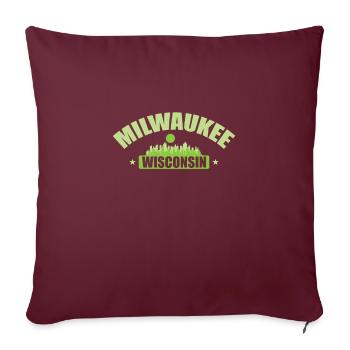 Milwaukee, une ville du Wisconsin, dans le Wisconsin. - Housse de coussin décorative 45 x 45 cm - bordeaux - Devant