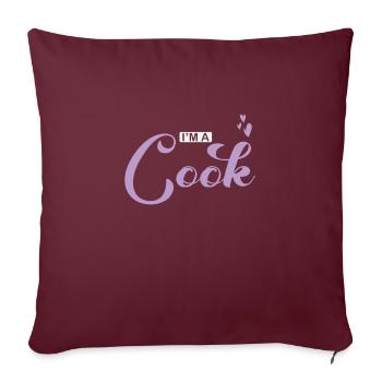 Je suis cuisinier Cuisinier Cuisine - Housse de coussin décorative 45 x 45 cm - bordeaux - Devant