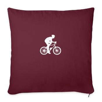 Fahrradfahrer auf der Straße - Sofakissenbezug 45 x 45 cm - Burgunderrot - Vorne