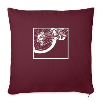 Roue arrière de vélo - Housse de coussin décorative 45 x 45 cm - bordeaux - Devant