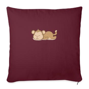 Singe endormi - Housse de coussin décorative 45 x 45 cm - bordeaux - Devant