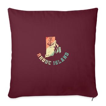 État d’origine du Rhode Island aux États-Unis - Housse de coussin décorative 45 x 45 cm - bordeaux - Devant