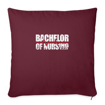 Bachelor of Nursing Pflegepraxis - Sofakissenbezug 45 x 45 cm - Burgunderrot - Vorne