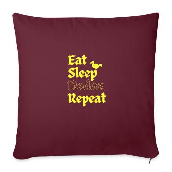 Manger Sleep Dodos Répéter - Housse de coussin décorative 45 x 45 cm - bordeaux - Devant