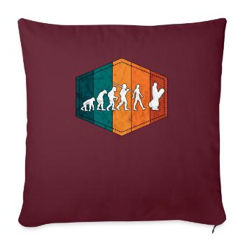 Snowboarder évolution snowboard rétro - Housse de coussin décorative 45 x 45 cm - bordeaux - Devant