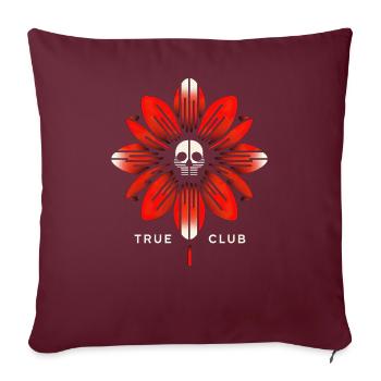 Floral Skull - Mutiges urbanes Design - Sofakissenbezug 45 x 45 cm - Burgunderrot - Vorne