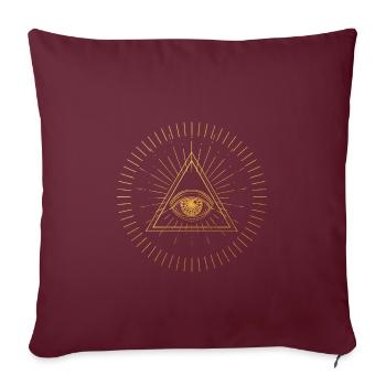 Goldenes allsehendes Auge, esoterisch, mystisch - Sofakissenbezug 45 x 45 cm - Burgunderrot - Vorne