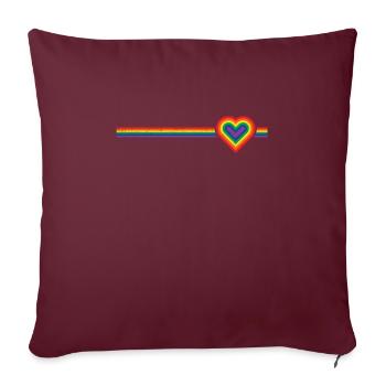 coeur arc en ciel coeur arc en ciel - Housse de coussin décorative 45 x 45 cm - bordeaux - Devant