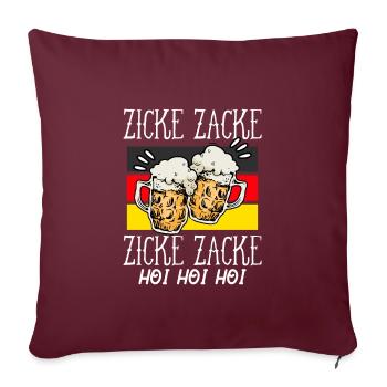 Beer German Zicke Zacke - Sofakissenbezug 45 x 45 cm - Burgunderrot - Vorne