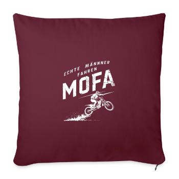 Echte Männer Fahren Mofa Zweitakt - Sofakissenbezug 45 x 45 cm - Burgunderrot - Vorne
