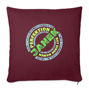 Geschenk für Janek - Sofakissenbezug 45 x 45 cm - Burgunderrot - Vorne