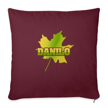 Danilo feuille d’érable - Housse de coussin décorative 45 x 45 cm - bordeaux - Devant
