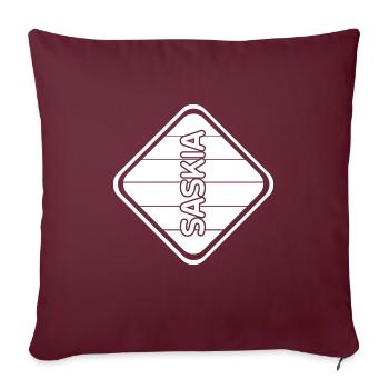 Vorname Saskia - Sofakissenbezug 45 x 45 cm - Burgunderrot - Vorne