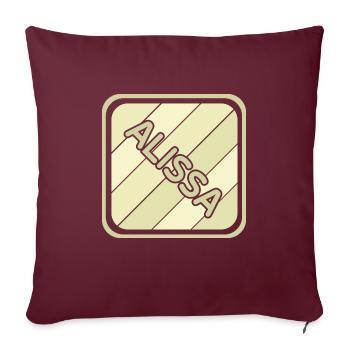 Nom de la fille Alissa - Housse de coussin décorative 45 x 45 cm - bordeaux - Devant