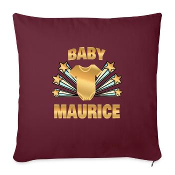 Maurice als Geburt - Sofakissenbezug 45 x 45 cm - Burgunderrot - Vorne