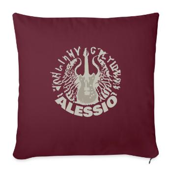 Geschenk für Alessio - Sofakissenbezug 45 x 45 cm - Burgunderrot - Vorne