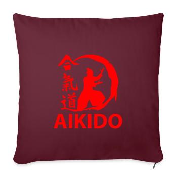 Aïkido t-shirt & cadeau japonais de sport de combat - Housse de coussin décorative 45 x 45 cm - bordeaux - Devant