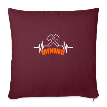 Mineur T-shirt & idée cadeau écuyer - Housse de coussin décorative 45 x 45 cm - bordeaux - Devant