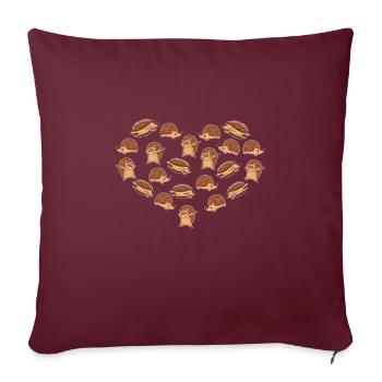 Coeur de Hérisson - Housse de coussin décorative 45 x 45 cm - bordeaux - Devant