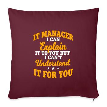 IT Manager - Housse de coussin décorative 45 x 45 cm - bordeaux - Devant