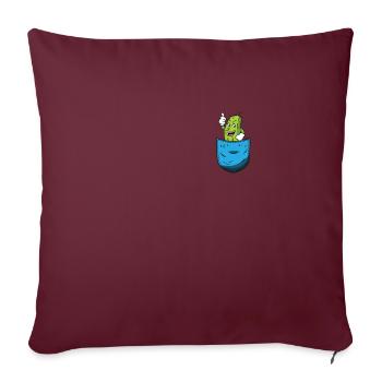 Gurke in Brusttasche Geschenk - Sofakissenbezug 45 x 45 cm - Burgunderrot - Vorne
