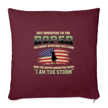 Rodeo Roping États-Unis - Housse de coussin décorative 45 x 45 cm - bordeaux - Devant