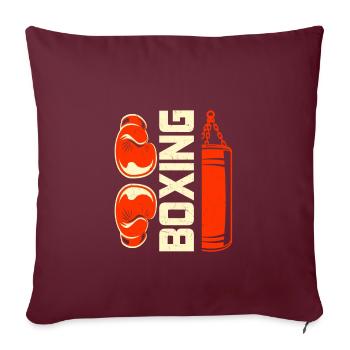 Boxe - Housse de coussin décorative 45 x 45 cm - bordeaux - Devant