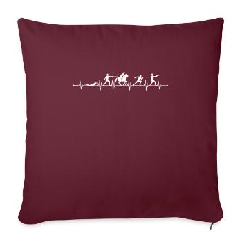 Rythme cardiaque de pentathlon moderne - Housse de coussin décorative 45 x 45 cm - bordeaux - Devant