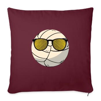 Volleyball Ball Mit Sonnenbrille - Sofakissenbezug 45 x 45 cm - Burgunderrot - Vorne