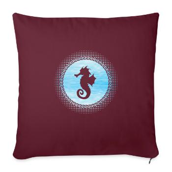 Hippocampe - Housse de coussin décorative 45 x 45 cm - bordeaux - Devant
