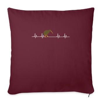 Kiwi Heartbeat - Housse de coussin décorative 45 x 45 cm - bordeaux - Devant