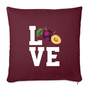 Liebe Pflaumen - Sofakissenbezug 45 x 45 cm - Burgunderrot - Vorne