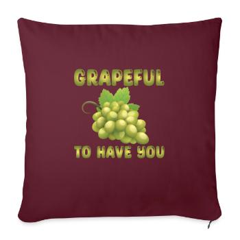 Jeu de mots sur les raisins - Housse de coussin décorative 45 x 45 cm - bordeaux - Devant