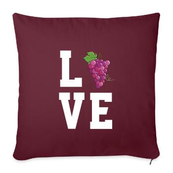 Liebe Rote Trauben - Sofakissenbezug 45 x 45 cm - Burgunderrot - Vorne