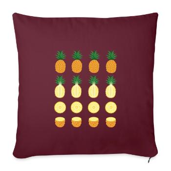 Ananas - Housse de coussin décorative 45 x 45 cm - bordeaux - Devant
